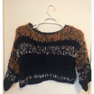 Cropped knit sweater from Anthropologie.
